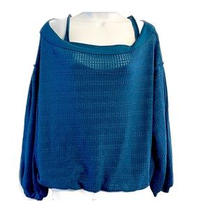 Free People Off Shoulder Sweater with Faux Straps